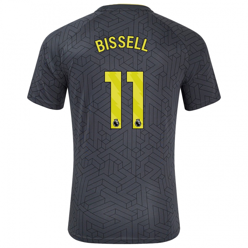 Niño Camiseta Emma Bissell #11 Negro Amarillo 2ª Equipación 2024/25 La Camisa Chile