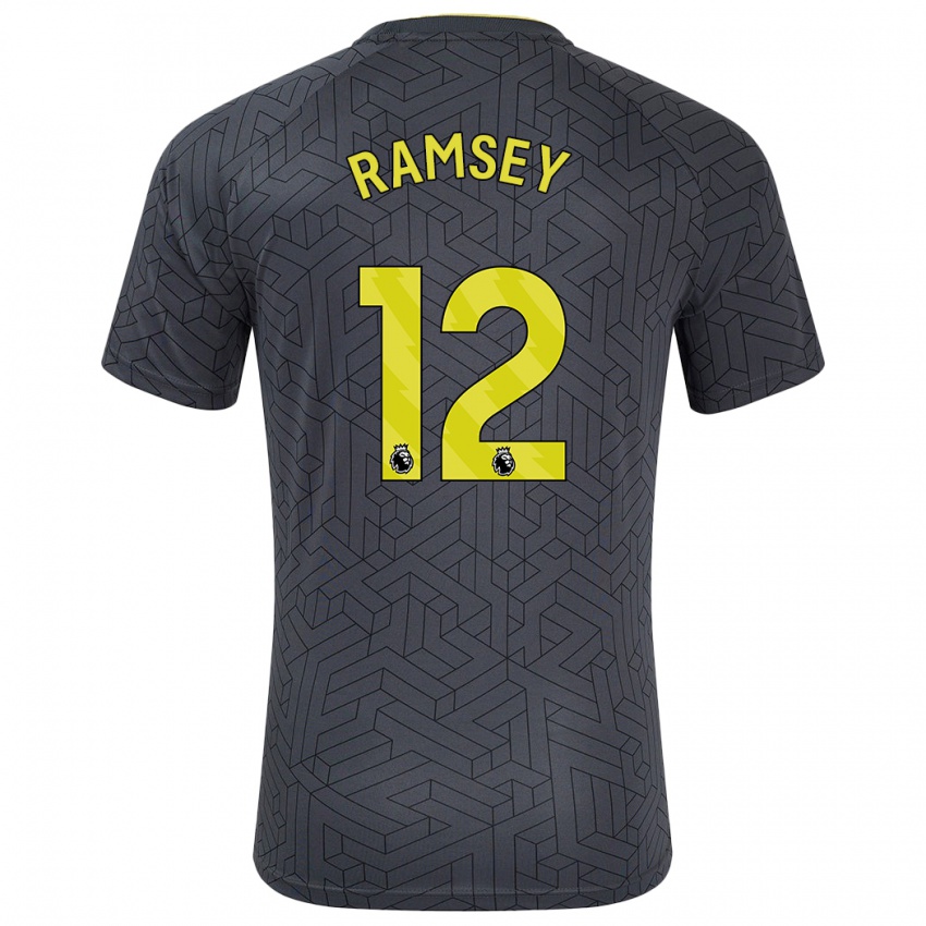 Niño Camiseta Emily Ramsey #12 Negro Amarillo 2ª Equipación 2024/25 La Camisa Chile