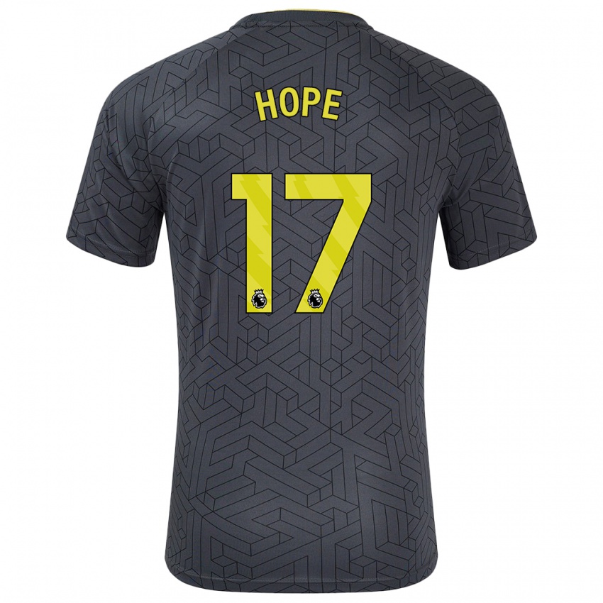 Niño Camiseta Lucy Hope #17 Negro Amarillo 2ª Equipación 2024/25 La Camisa Chile