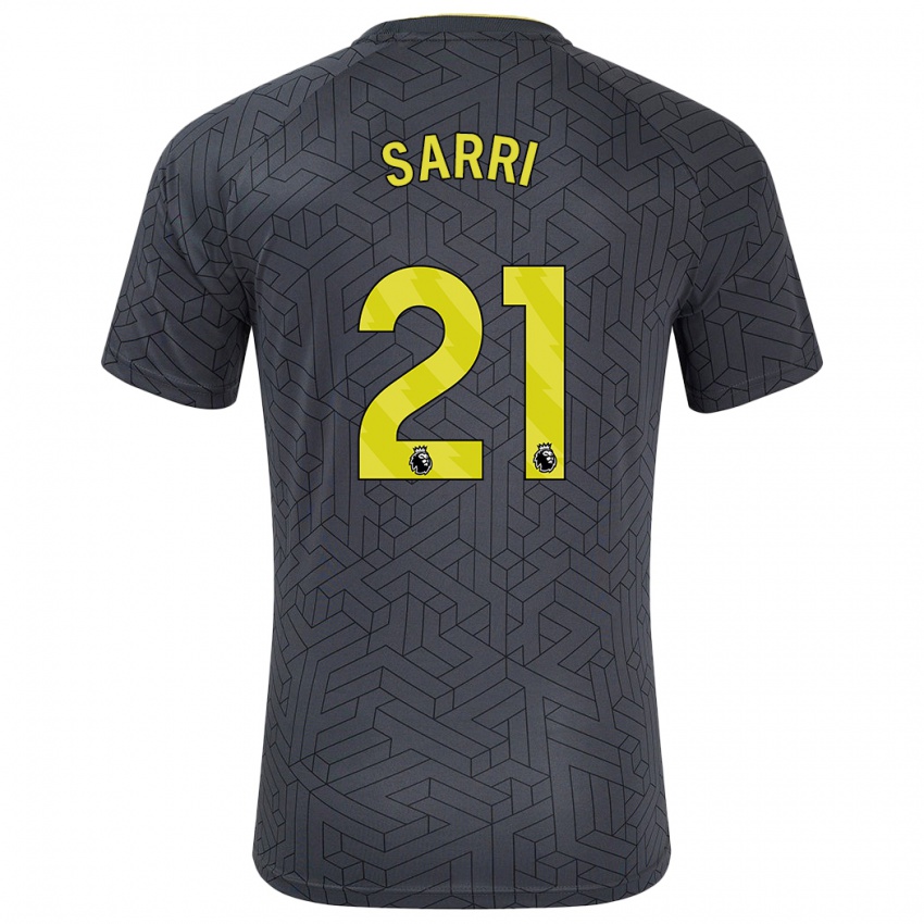 Niño Camiseta Veatriki Sarri #21 Negro Amarillo 2ª Equipación 2024/25 La Camisa Chile