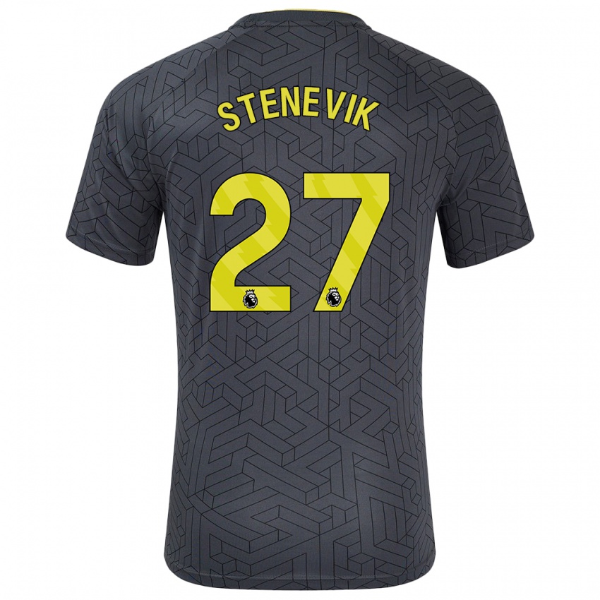 Niño Camiseta Elise Stenevik #27 Negro Amarillo 2ª Equipación 2024/25 La Camisa Chile