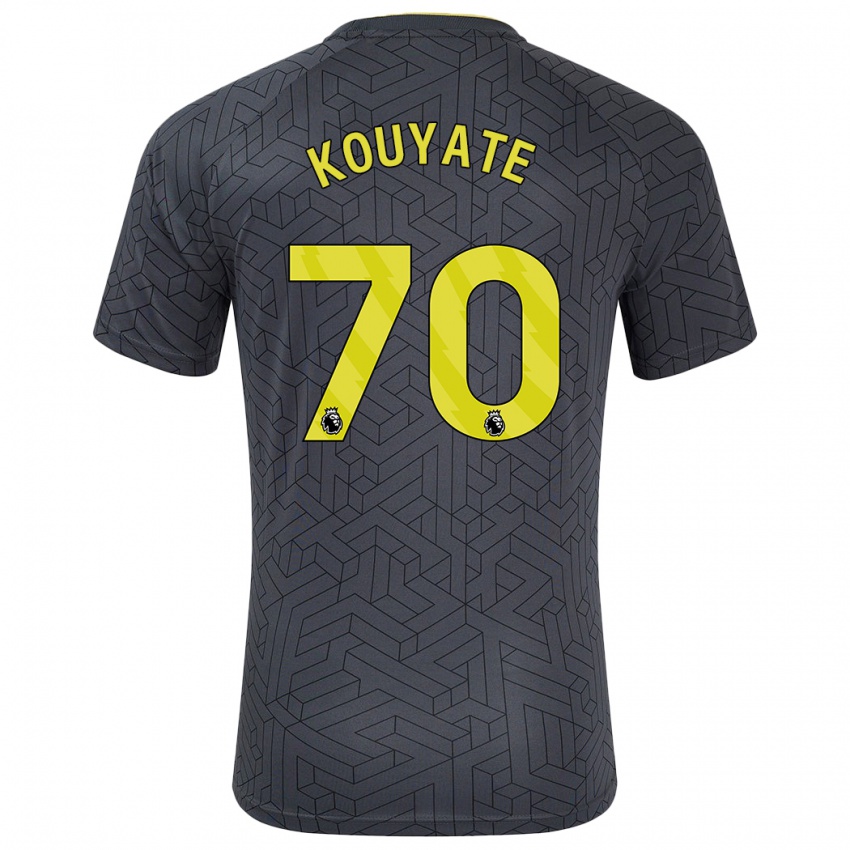 Niño Camiseta Katia Kouyate #70 Negro Amarillo 2ª Equipación 2024/25 La Camisa Chile