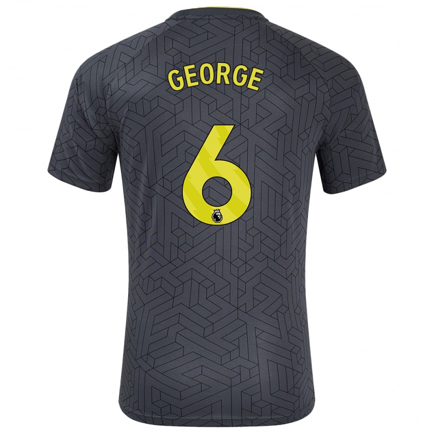 Niño Camiseta Gabrielle George #6 Negro Amarillo 2ª Equipación 2024/25 La Camisa Chile