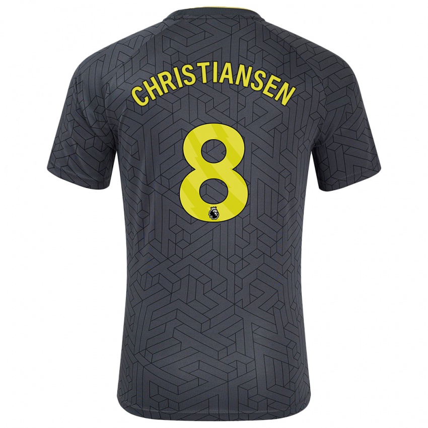 Niño Camiseta Izzy Christiansen #8 Negro Amarillo 2ª Equipación 2024/25 La Camisa Chile