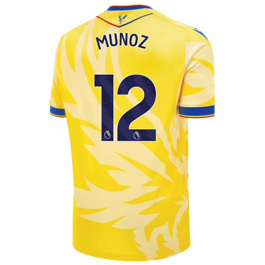 Niño Camiseta Daniel Muñoz #12 Amarillo 2ª Equipación 2024/25 La Camisa Chile