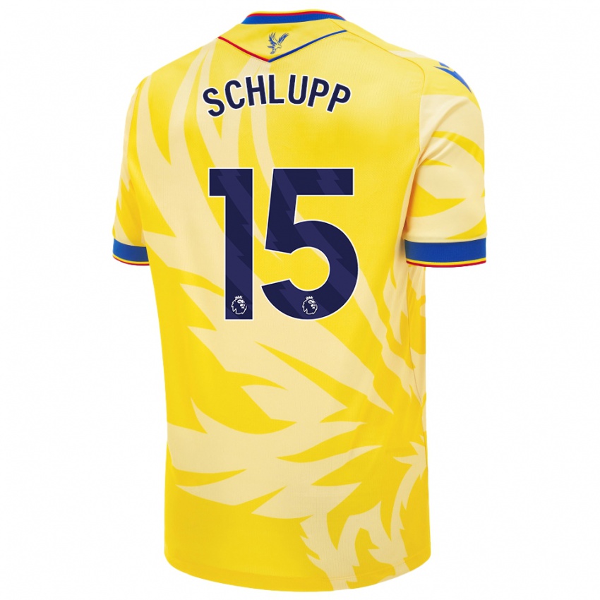 Niño Camiseta Jeffrey Schlupp #15 Amarillo 2ª Equipación 2024/25 La Camisa Chile