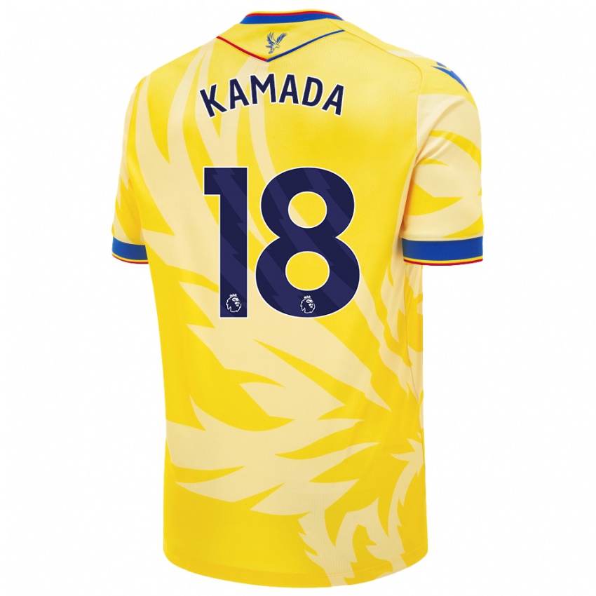 Niño Camiseta Daichi Kamada #18 Amarillo 2ª Equipación 2024/25 La Camisa Chile