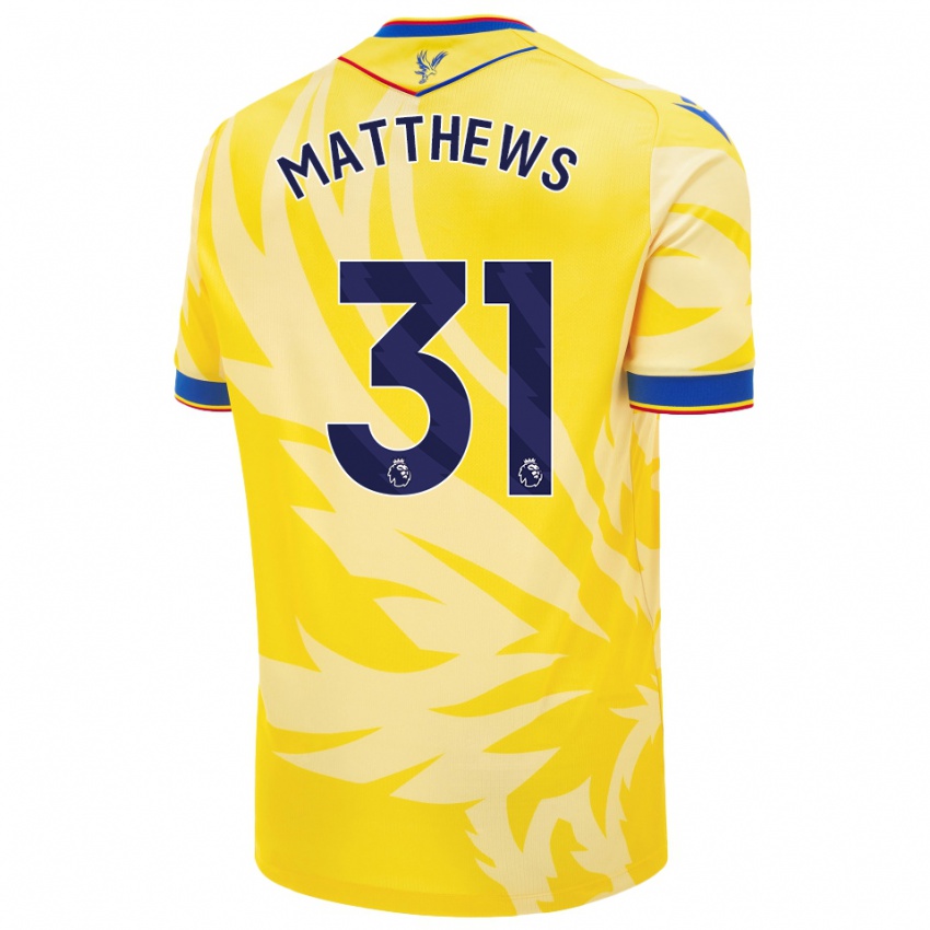 Niño Camiseta Remi Matthews #31 Amarillo 2ª Equipación 2024/25 La Camisa Chile