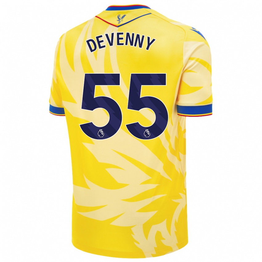 Niño Camiseta Justin Devenny #55 Amarillo 2ª Equipación 2024/25 La Camisa Chile