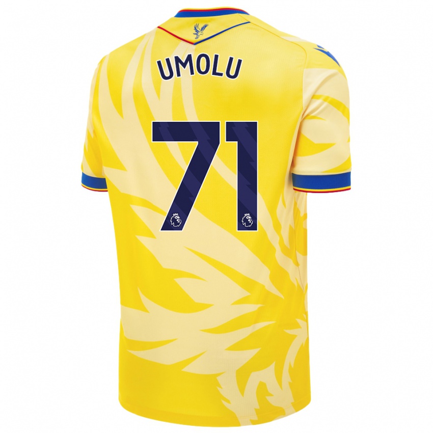 Niño Camiseta Jemiah Umolu #71 Amarillo 2ª Equipación 2024/25 La Camisa Chile