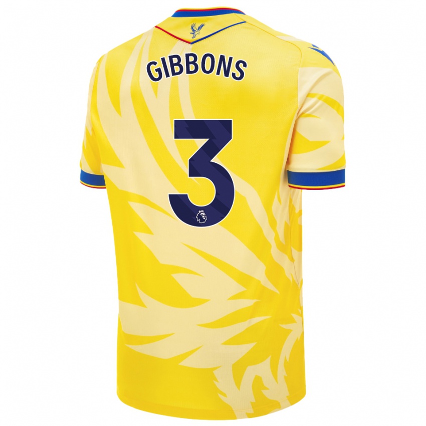 Niño Camiseta Felicity Gibbons #3 Amarillo 2ª Equipación 2024/25 La Camisa Chile