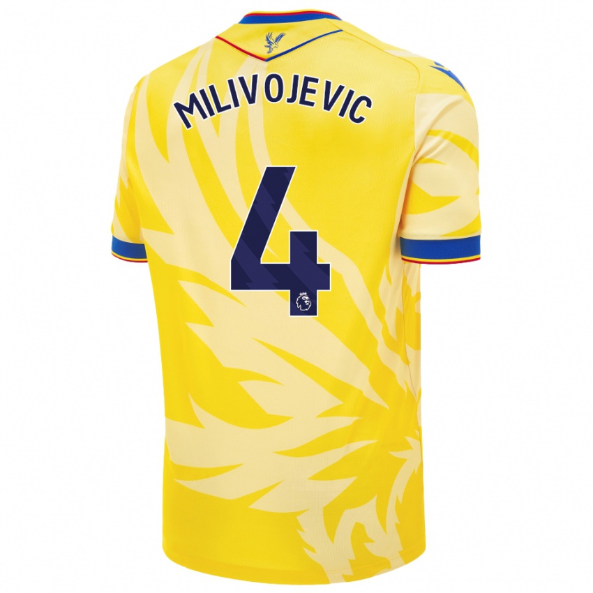 Niño Camiseta Luka Milivojevic #4 Amarillo 2ª Equipación 2024/25 La Camisa Chile