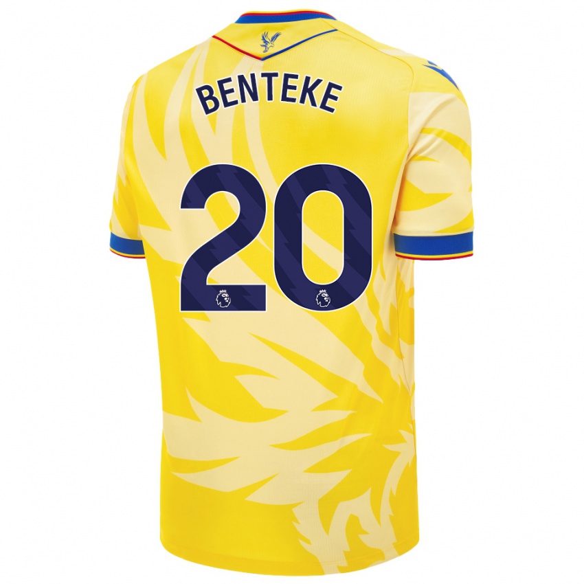 Niño Camiseta Christian Benteke #20 Amarillo 2ª Equipación 2024/25 La Camisa Chile