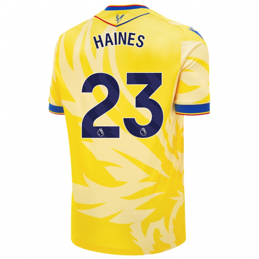 Niño Camiseta Coral-Jade Haines #23 Amarillo 2ª Equipación 2024/25 La Camisa Chile