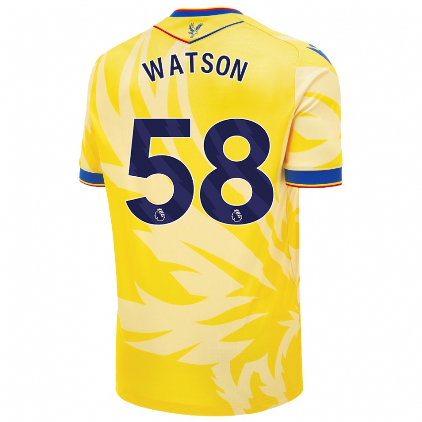 Niño Camiseta Noah Watson #58 Amarillo 2ª Equipación 2024/25 La Camisa Chile