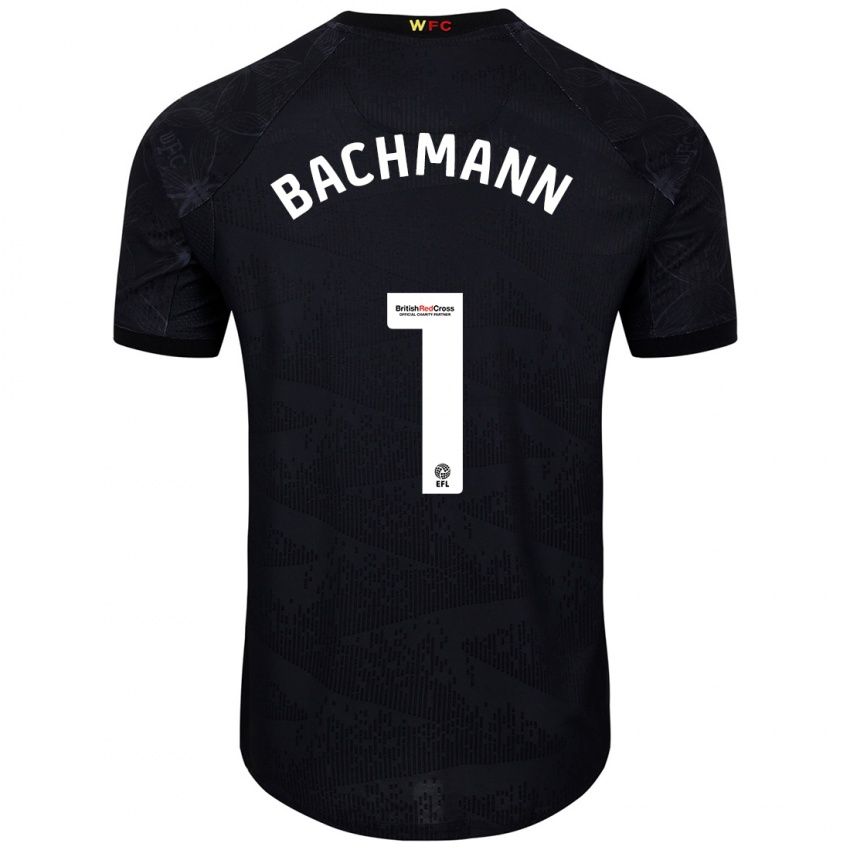 Niño Camiseta Daniel Bachmann #1 Negro Blanco 2ª Equipación 2024/25 La Camisa Chile