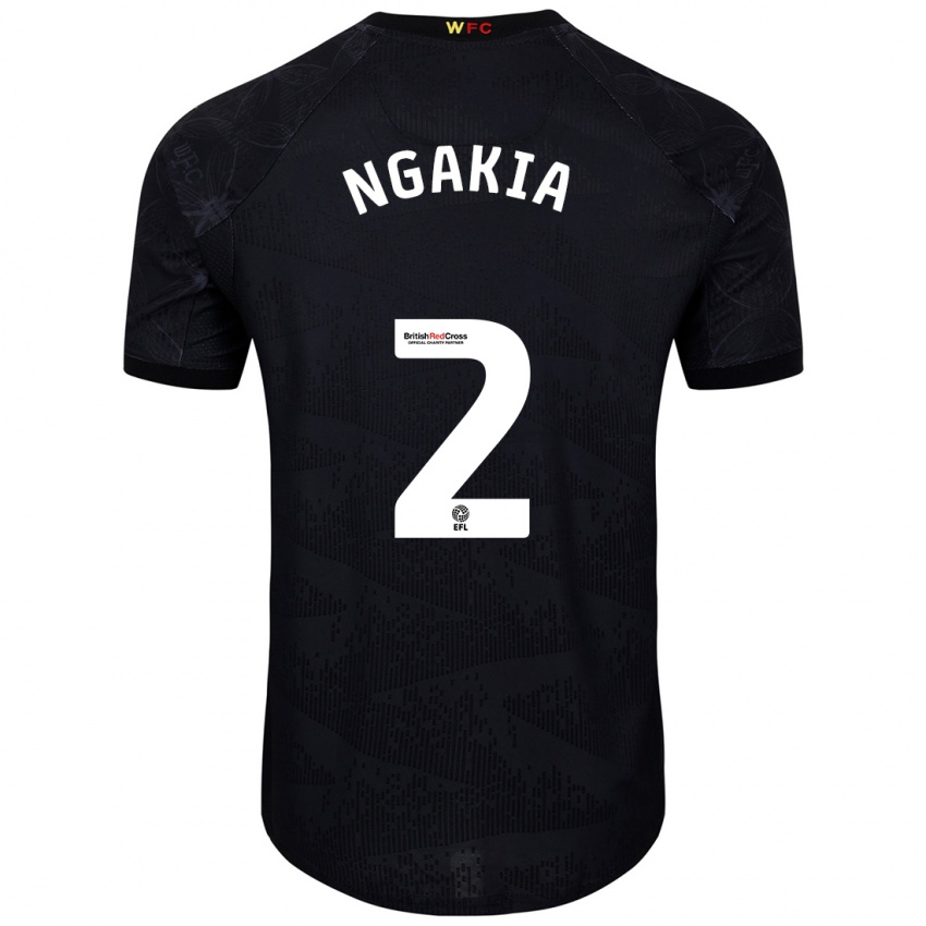 Niño Camiseta Jeremy Ngakia #2 Negro Blanco 2ª Equipación 2024/25 La Camisa Chile