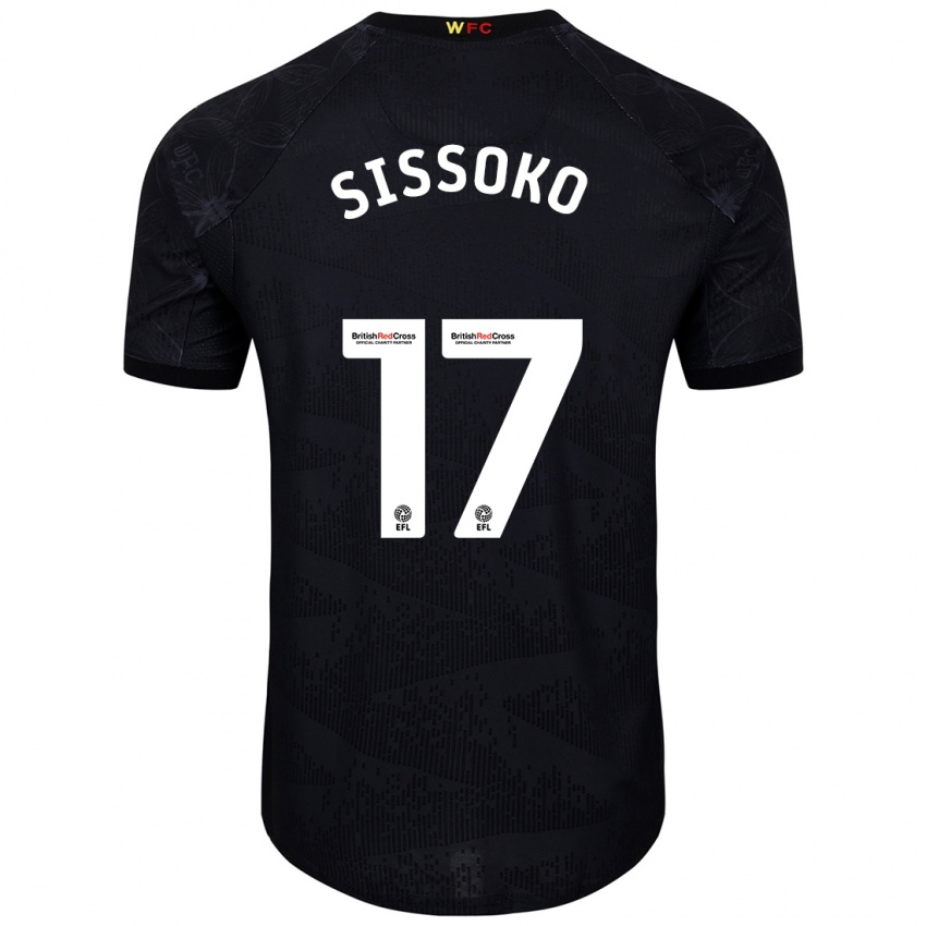 Niño Camiseta Moussa Sissoko #17 Negro Blanco 2ª Equipación 2024/25 La Camisa Chile