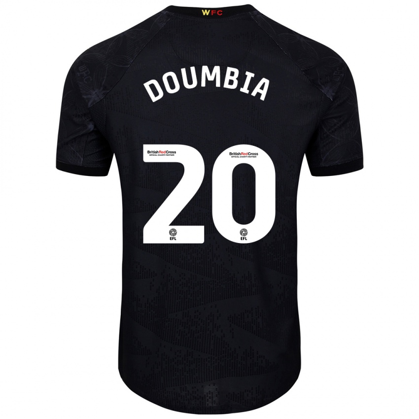 Niño Camiseta Mamadou Doumbia #20 Negro Blanco 2ª Equipación 2024/25 La Camisa Chile