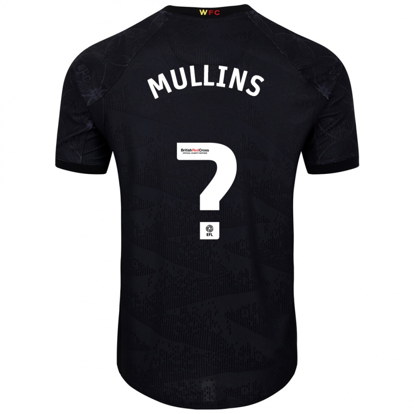 Niño Camiseta Joshua Mullins #0 Negro Blanco 2ª Equipación 2024/25 La Camisa Chile