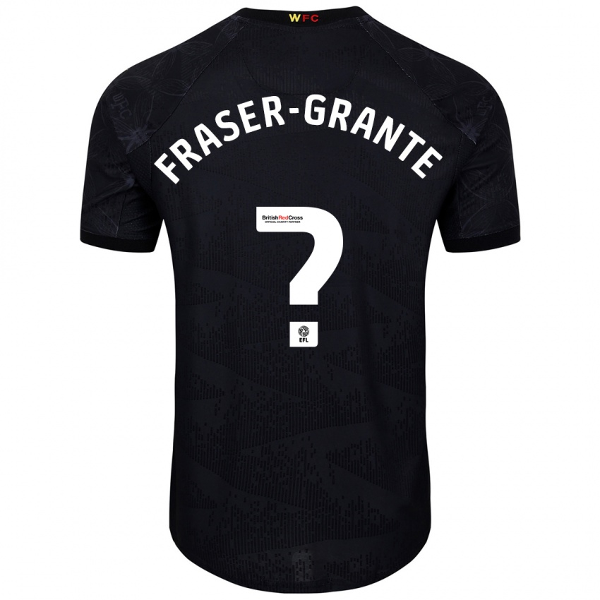 Niño Camiseta Zak Fraser-Grante #0 Negro Blanco 2ª Equipación 2024/25 La Camisa Chile