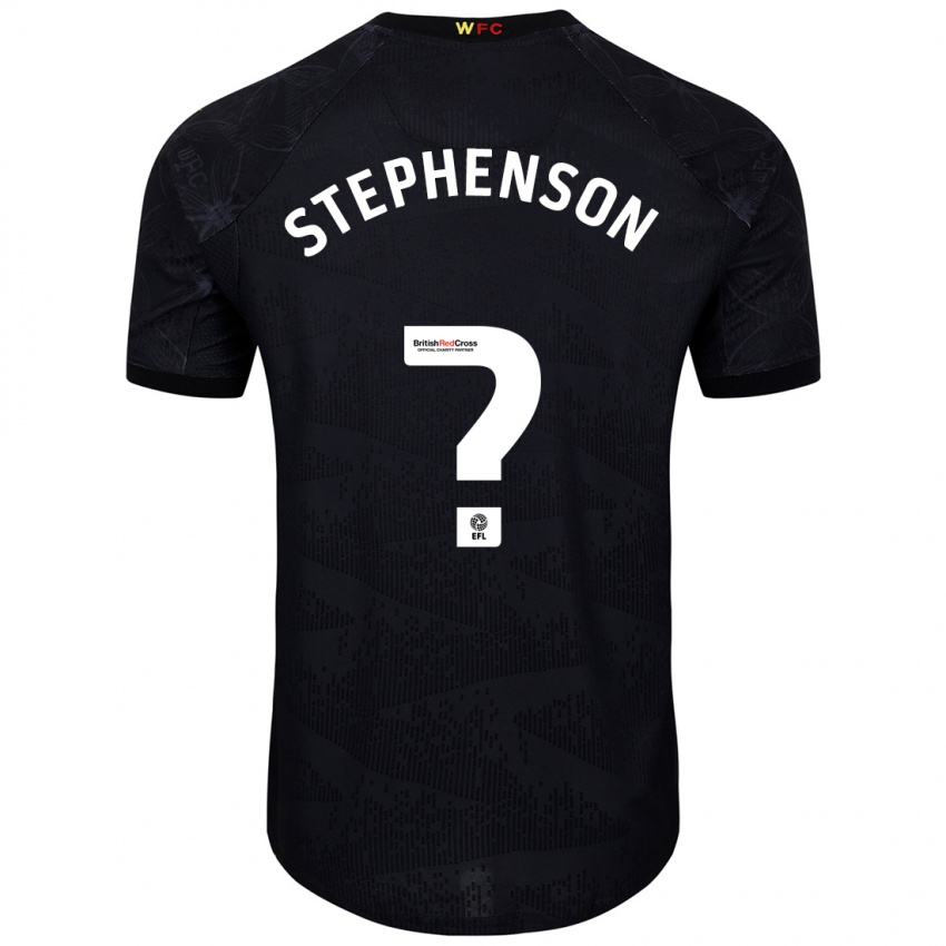 Niño Camiseta Ollie Stephenson #0 Negro Blanco 2ª Equipación 2024/25 La Camisa Chile