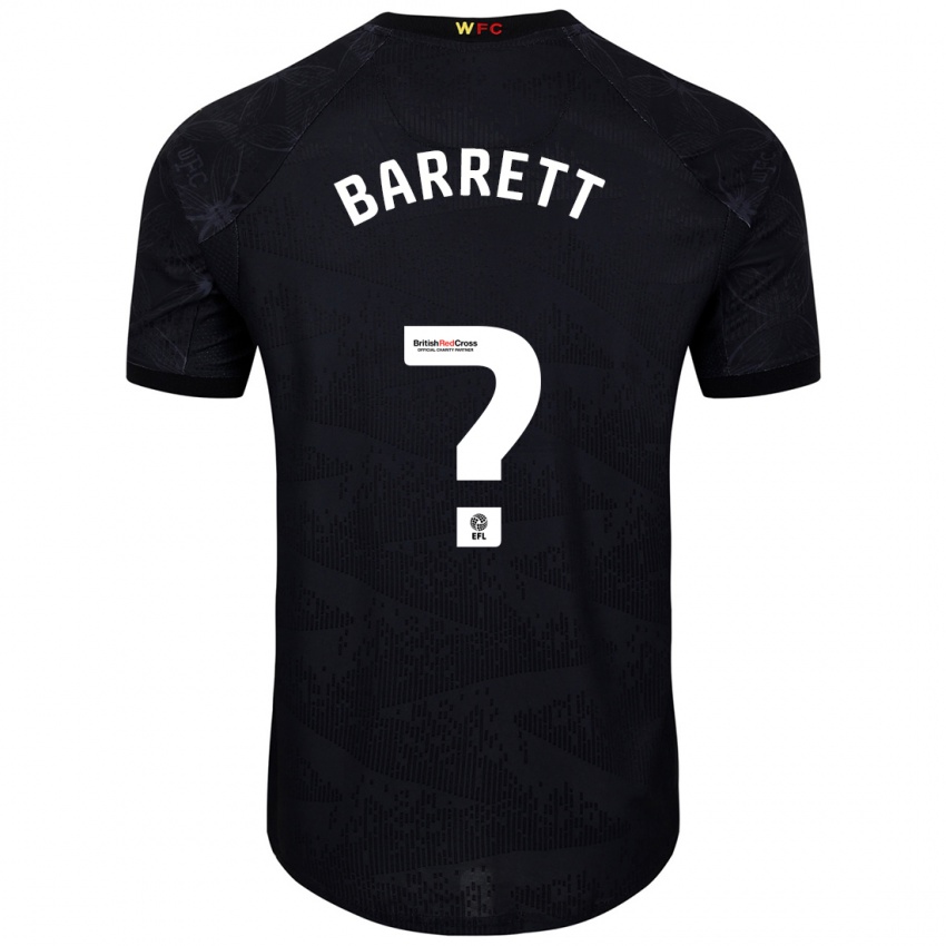 Niño Camiseta Hayden Barrett #0 Negro Blanco 2ª Equipación 2024/25 La Camisa Chile