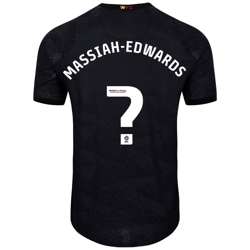 Niño Camiseta Zavier Massiah-Edwards #0 Negro Blanco 2ª Equipación 2024/25 La Camisa Chile