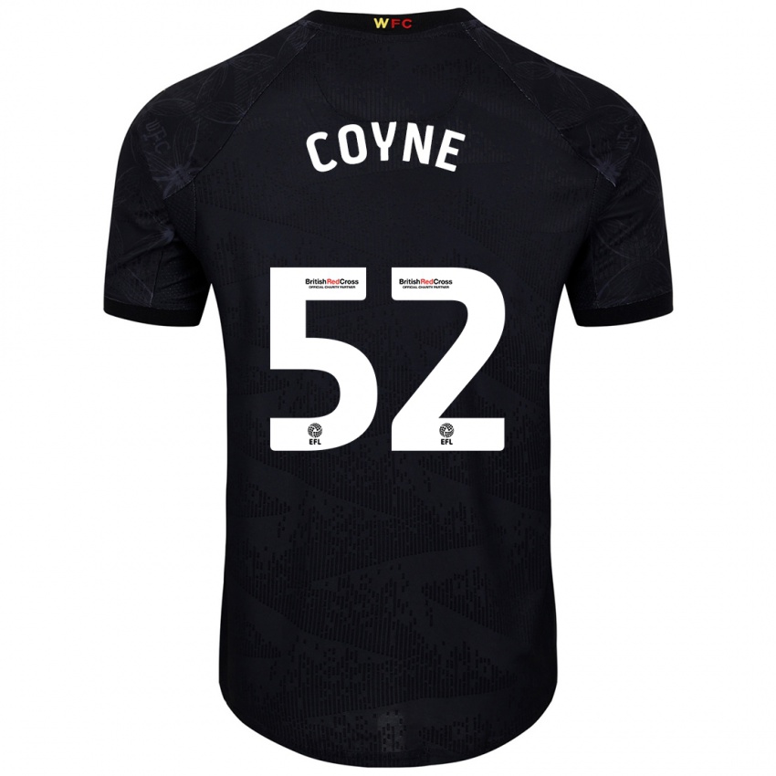 Niño Camiseta Aidan Coyne #52 Negro Blanco 2ª Equipación 2024/25 La Camisa Chile