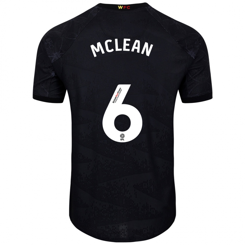 Niño Camiseta Sophie Mclean #6 Negro Blanco 2ª Equipación 2024/25 La Camisa Chile