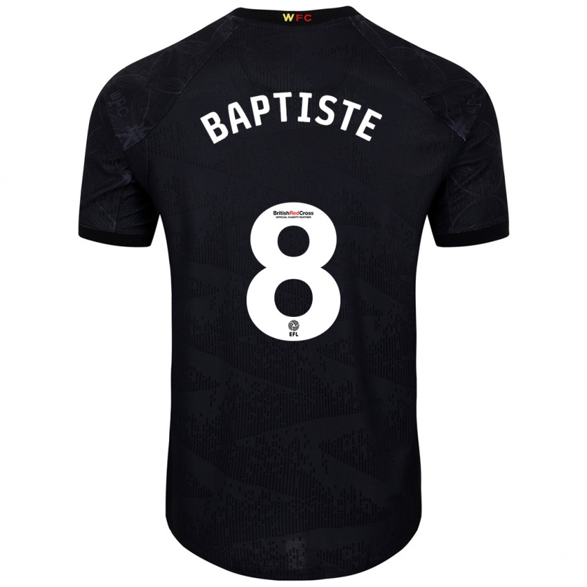 Niño Camiseta Bianca Baptiste #8 Negro Blanco 2ª Equipación 2024/25 La Camisa Chile