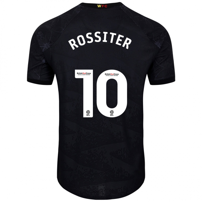 Niño Camiseta Annie Rossiter #10 Negro Blanco 2ª Equipación 2024/25 La Camisa Chile