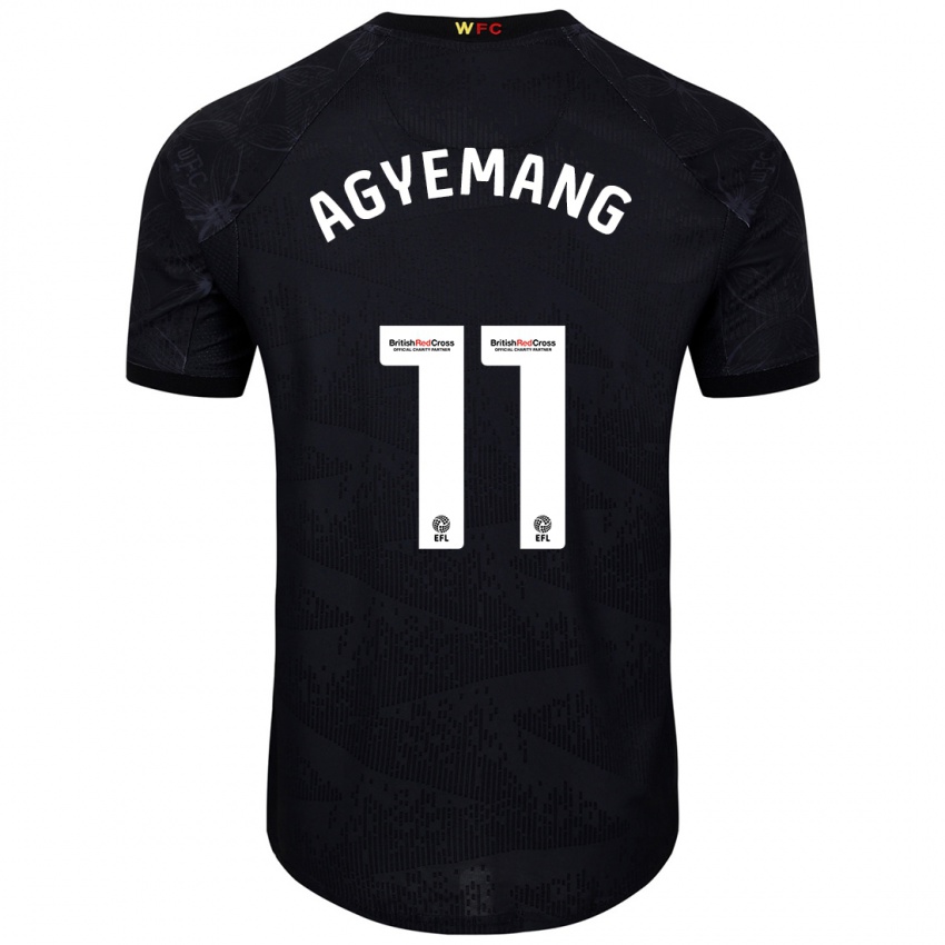 Niño Camiseta Michelle Agyemang #11 Negro Blanco 2ª Equipación 2024/25 La Camisa Chile