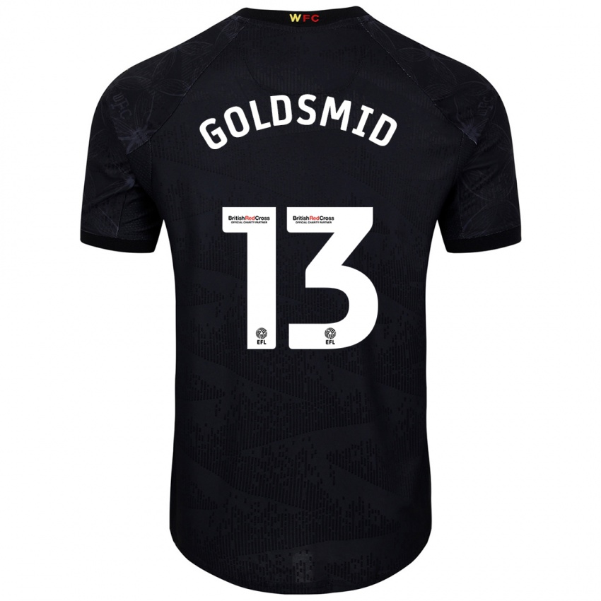 Niño Camiseta Jacqui Goldsmid #13 Negro Blanco 2ª Equipación 2024/25 La Camisa Chile