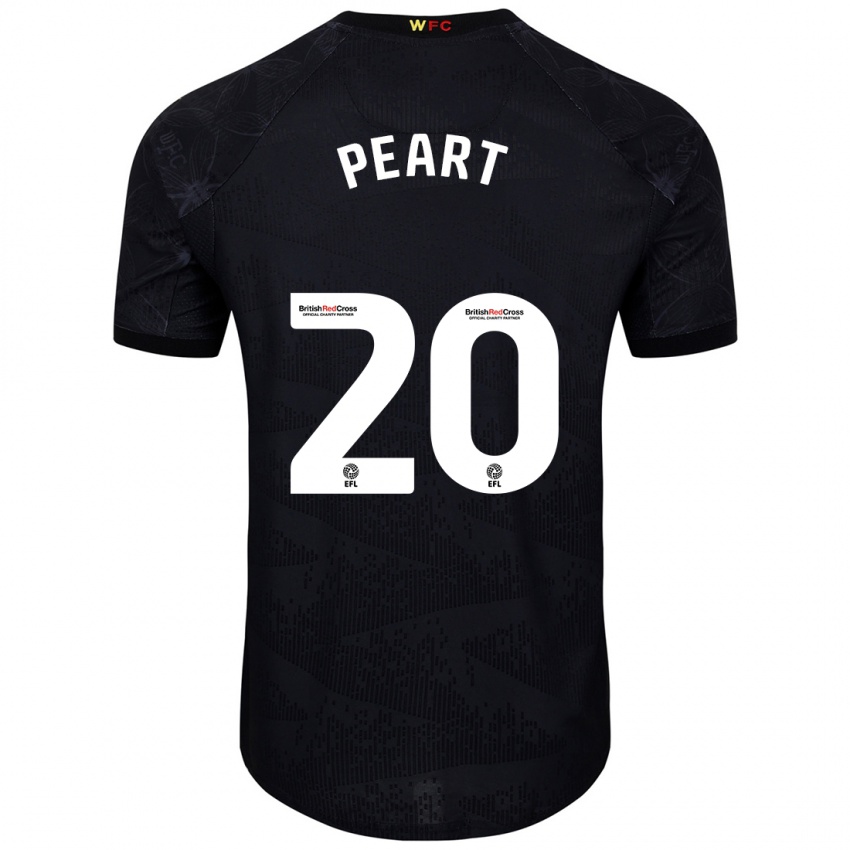 Niño Camiseta Kalani Peart #20 Negro Blanco 2ª Equipación 2024/25 La Camisa Chile