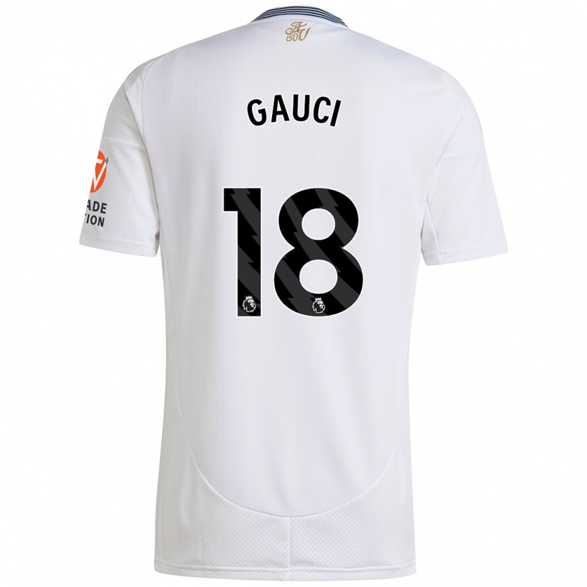 Niño Camiseta Joe Gauci #18 Blanco 2ª Equipación 2024/25 La Camisa Chile