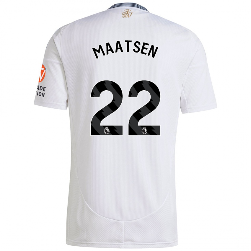 Niño Camiseta Ian Maatsen #22 Blanco 2ª Equipación 2024/25 La Camisa Chile