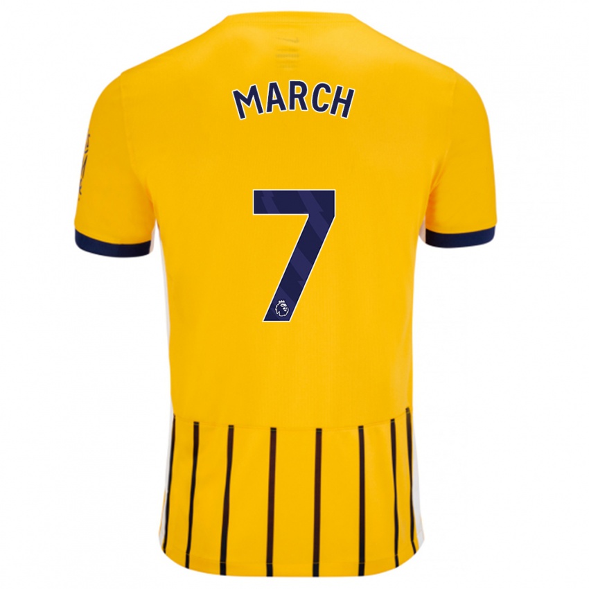 Niño Camiseta Solly March #7 Dorado Azul Rayas 2ª Equipación 2024/25 La Camisa Chile