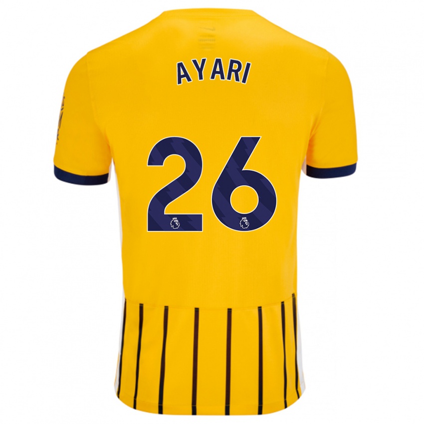 Niño Camiseta Yasin Ayari #26 Dorado Azul Rayas 2ª Equipación 2024/25 La Camisa Chile