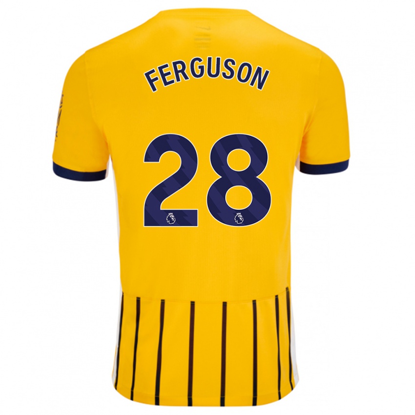 Niño Camiseta Evan Ferguson #28 Dorado Azul Rayas 2ª Equipación 2024/25 La Camisa Chile