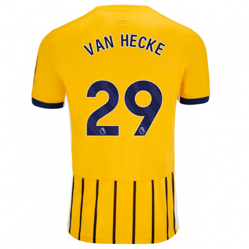 Niño Camiseta Jan Paul Van Hecke #29 Dorado Azul Rayas 2ª Equipación 2024/25 La Camisa Chile