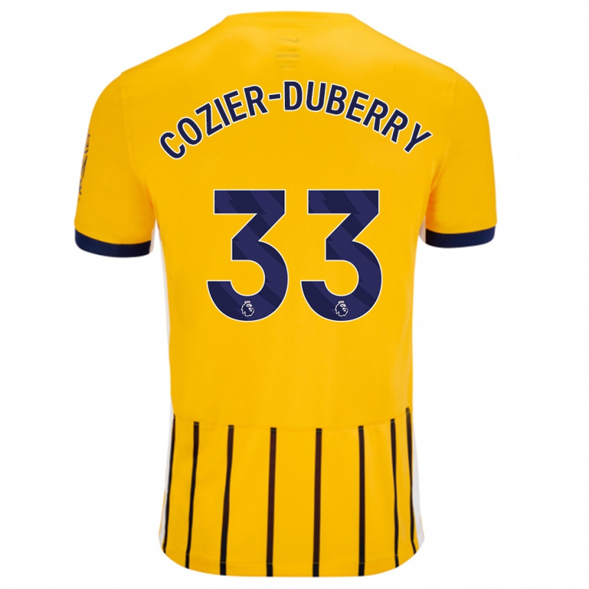 Niño Camiseta Amario Cozier-Duberry #33 Dorado Azul Rayas 2ª Equipación 2024/25 La Camisa Chile