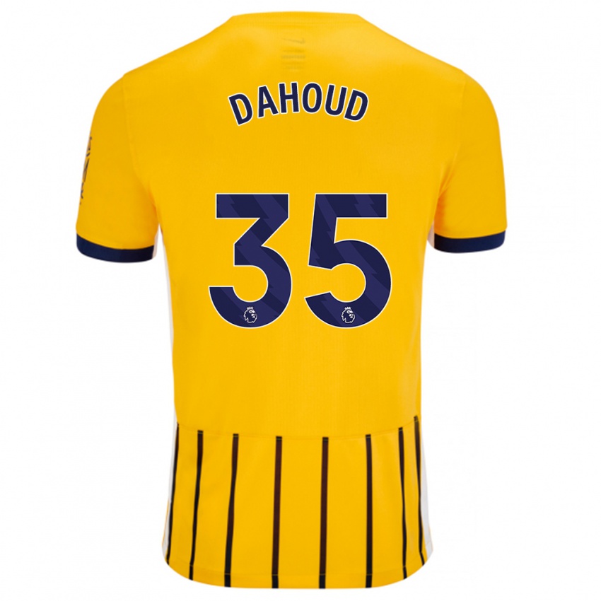 Niño Camiseta Mahmoud Dahoud #35 Dorado Azul Rayas 2ª Equipación 2024/25 La Camisa Chile