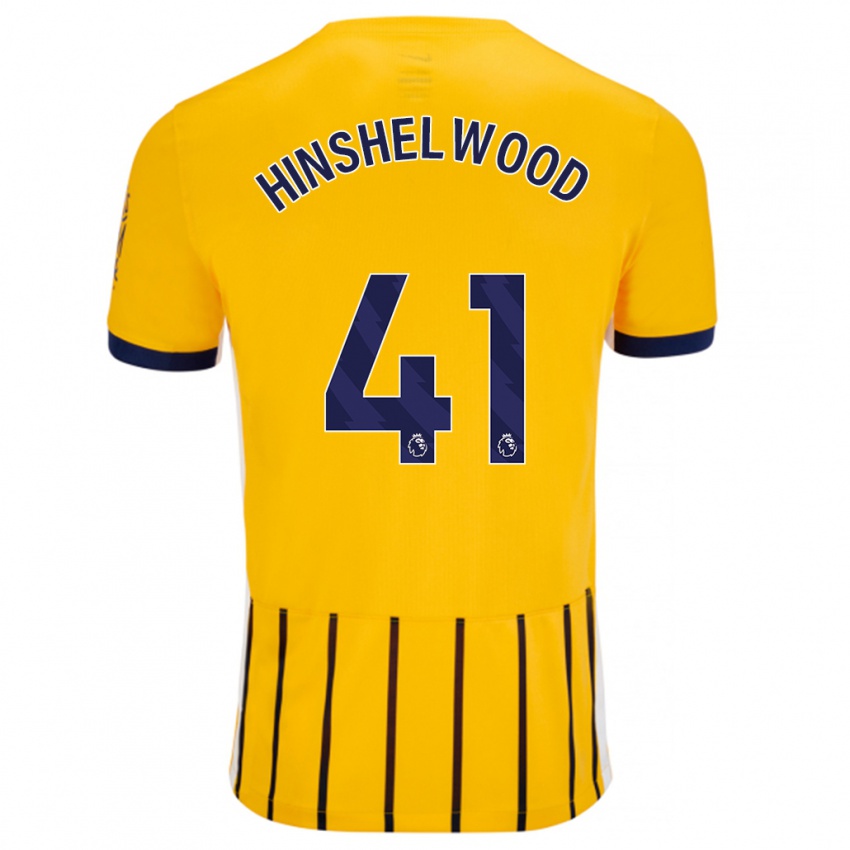 Niño Camiseta Jack Hinshelwood #41 Dorado Azul Rayas 2ª Equipación 2024/25 La Camisa Chile