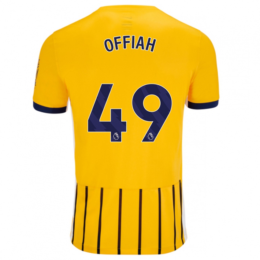 Niño Camiseta Odel Offiah #49 Dorado Azul Rayas 2ª Equipación 2024/25 La Camisa Chile