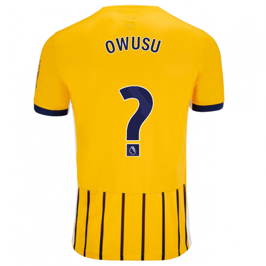 Niño Camiseta Yussif Owusu #0 Dorado Azul Rayas 2ª Equipación 2024/25 La Camisa Chile