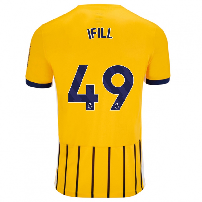 Niño Camiseta Marcus Ifill #49 Dorado Azul Rayas 2ª Equipación 2024/25 La Camisa Chile