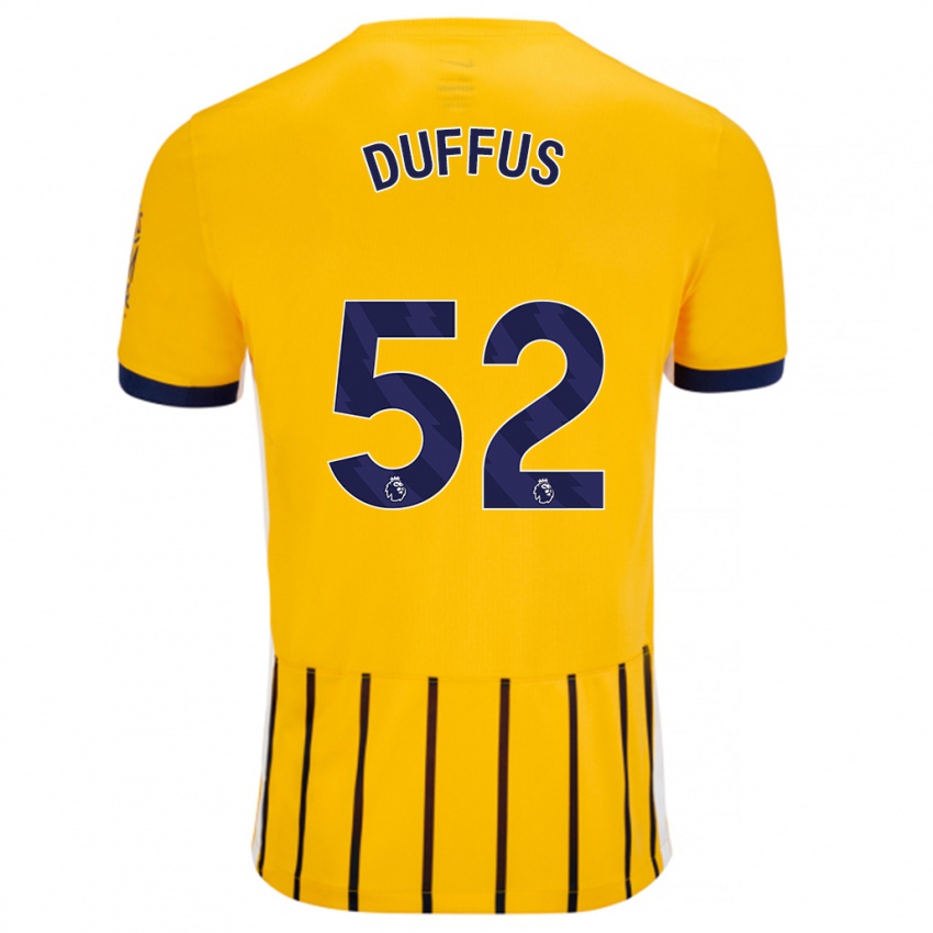 Niño Camiseta Josh Duffus #52 Dorado Azul Rayas 2ª Equipación 2024/25 La Camisa Chile