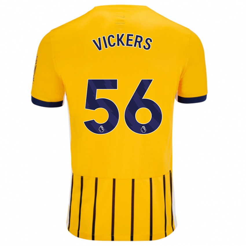 Niño Camiseta Caylan Vickers #56 Dorado Azul Rayas 2ª Equipación 2024/25 La Camisa Chile