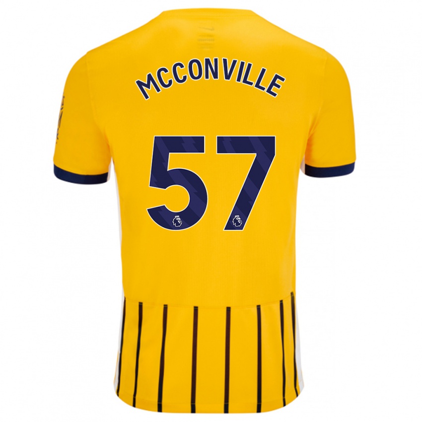 Niño Camiseta Ruairi Mcconville #57 Dorado Azul Rayas 2ª Equipación 2024/25 La Camisa Chile